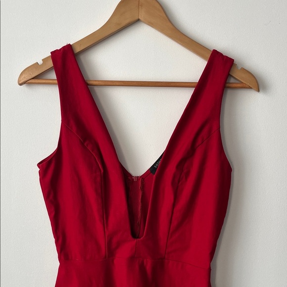 Solemio Red Fit & Flare Mini Dress - Picture 2 of 5